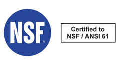 El estándar 61 NSF/ANSI es el estándar que establece requisitos mínimos de efectos sobre la salud para materiales, componentes, productos o sistemas que entran en contacto con agua potable, agentes químicos de tratamiento de agua potable ,aire comprimido y gases del aire.